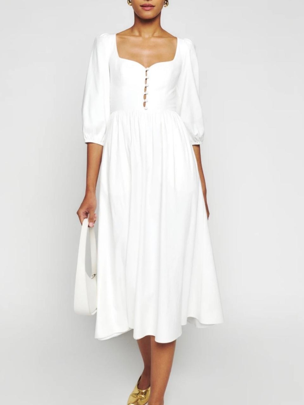 Reformation Madden Dress White